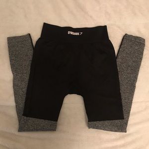 Two Toned Black & Grey Gymshark Leggings- Medium